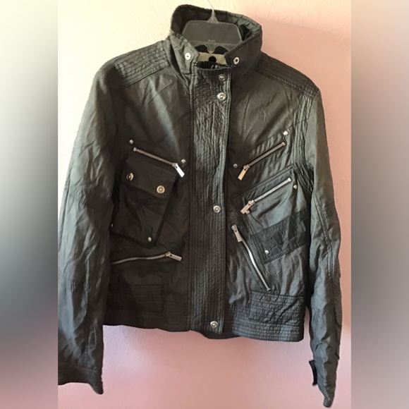 High Society gray Jacket  with zippered pockets size medium - Picture 2 of 8